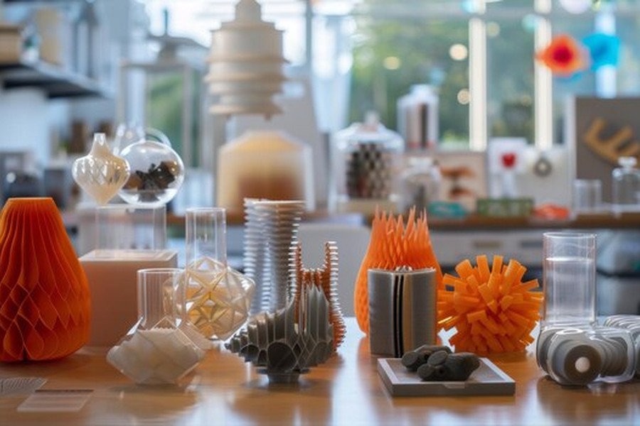 Une collection de prototypes aux formes organiques et géométriques illustrant comment fabriquer des objets de décoration en mycélium chez soi sans équipement de laboratoire.
