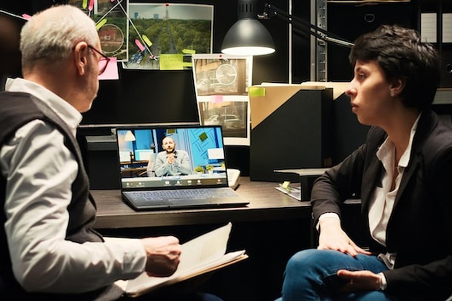 Deux professionnels des médias analysent une vidéo sur un ordinateur portable pour apprendre comment configurer le protocole C2PA pour garantir l'origine humaine de votre média en 2026.